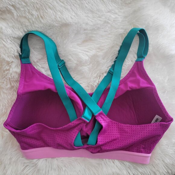 Victoria's Secret VSX Sports Bra Lightweight Wireless 34D, Pink, Purple & Teal - Picture 6 of 10